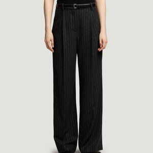 NEW Argent Single Pleat Trouser in Wool Blend Pinstripe